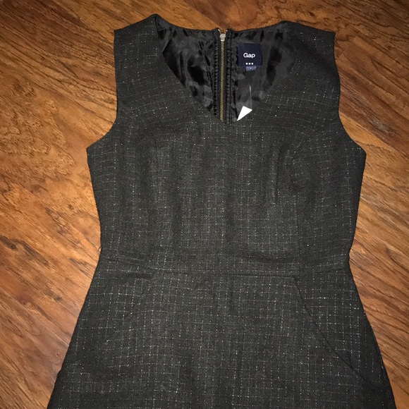 Charcoal and silver checkered sleeveless dress - Picture 2 of 4